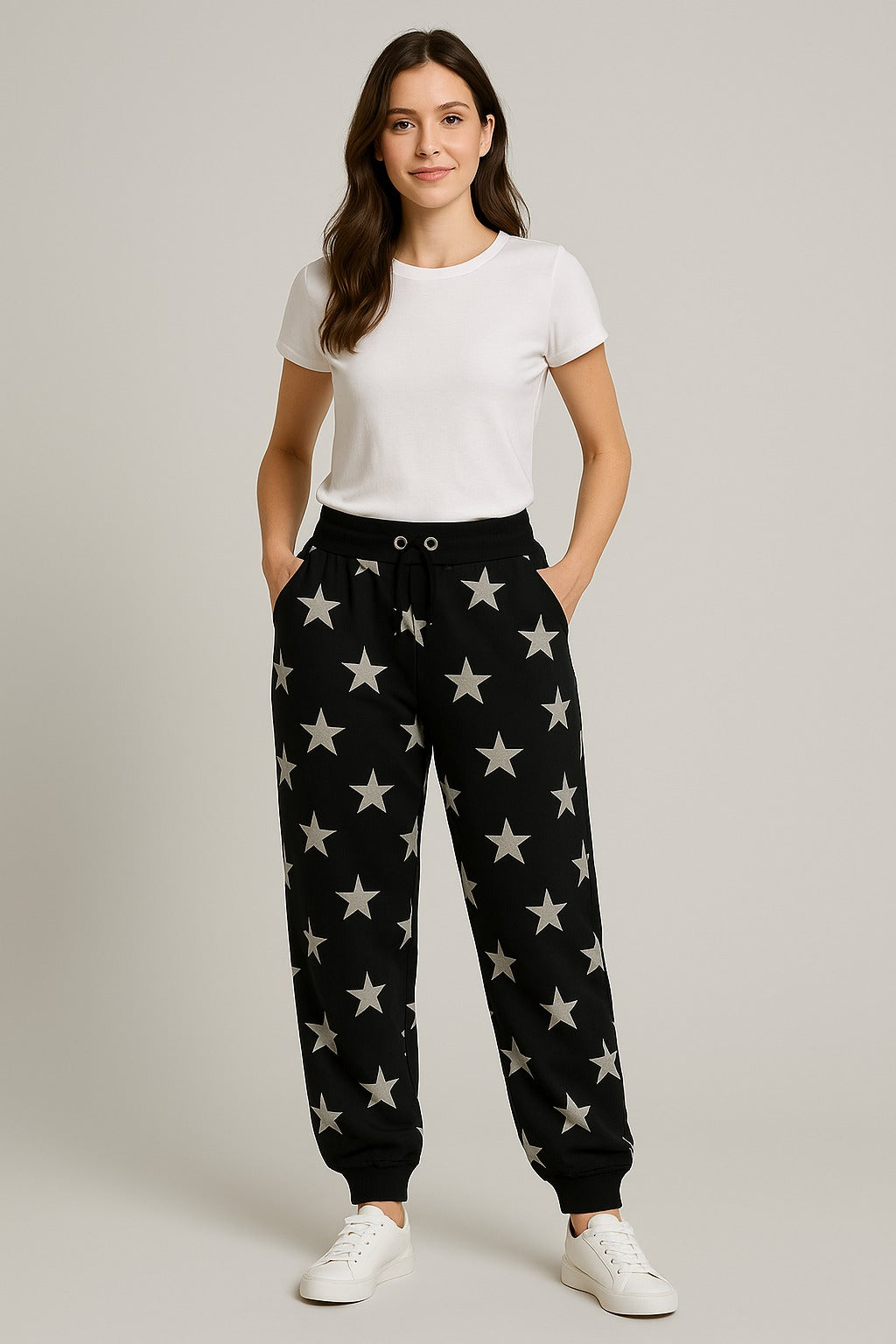 Cozy Knit Heart & Star Print Trouser – Warmth with a Touch of Love
