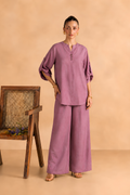 Dusty Rose Cotton-Viscose Co-ord Set for women in Pakistan - front view | MannMoji