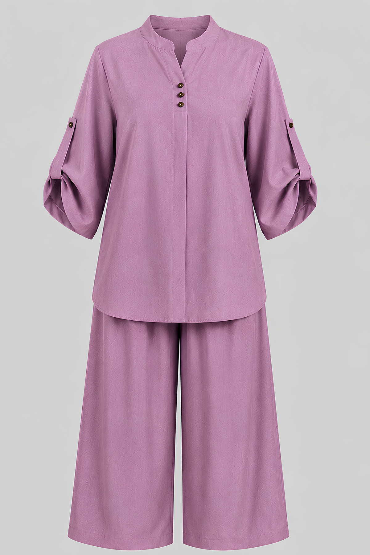 Dusty Rose Cotton-Viscose Co-ord Set for women in Pakistan - close-up detail | MannMoji