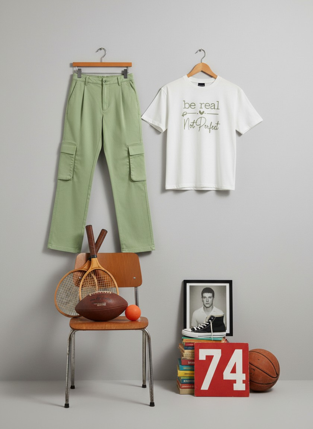 Green Cargo Pants & White Shirt Combo for women in Pakistan - styled look | MannMoji