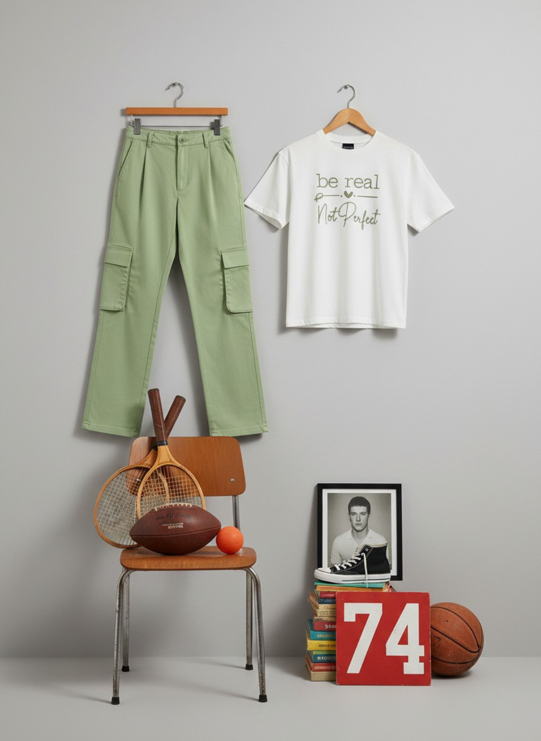 Green Cargo Pants & White Shirt Combo for women in Pakistan - styled look | MannMoji