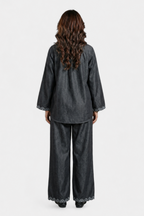 Denim Co-Ord Set for women in Pakistan - back view | MannMoji