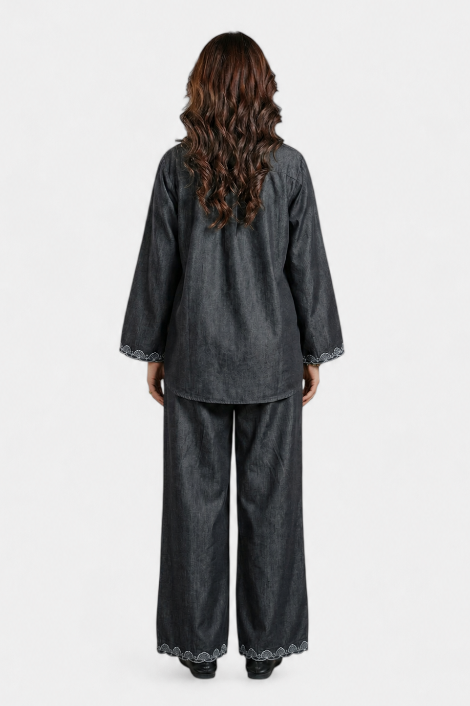 Denim Co-Ord Set for women in Pakistan - back view | MannMoji