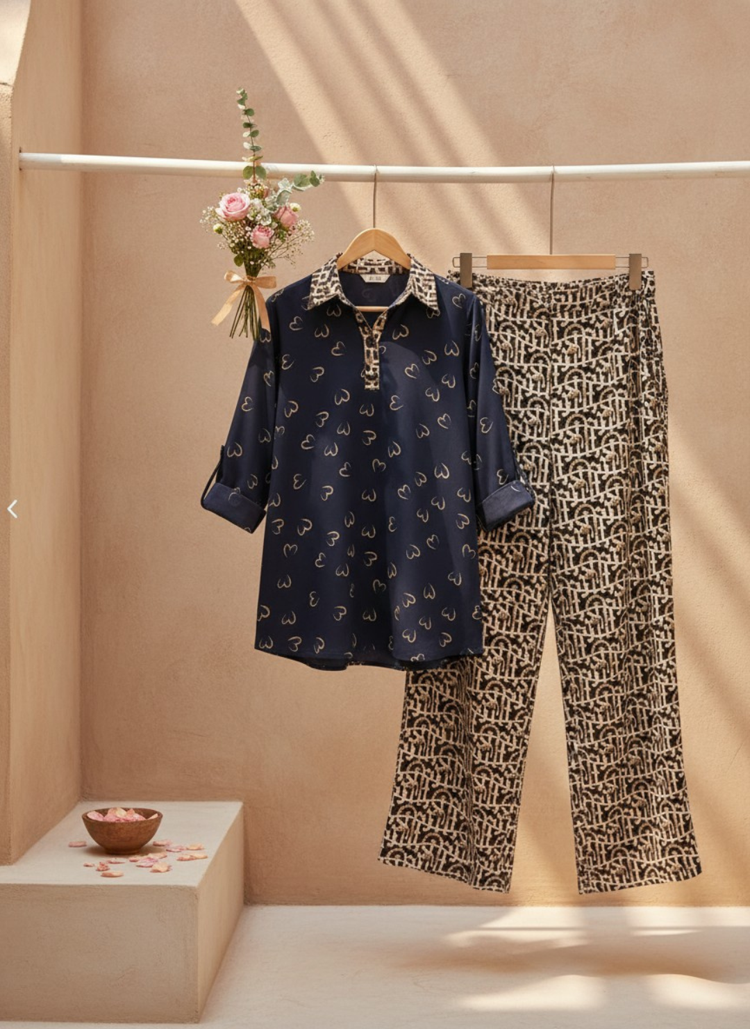 Midnight Motif 2-Piece Co-Ord Set for women in Pakistan - styled look | MannMoji